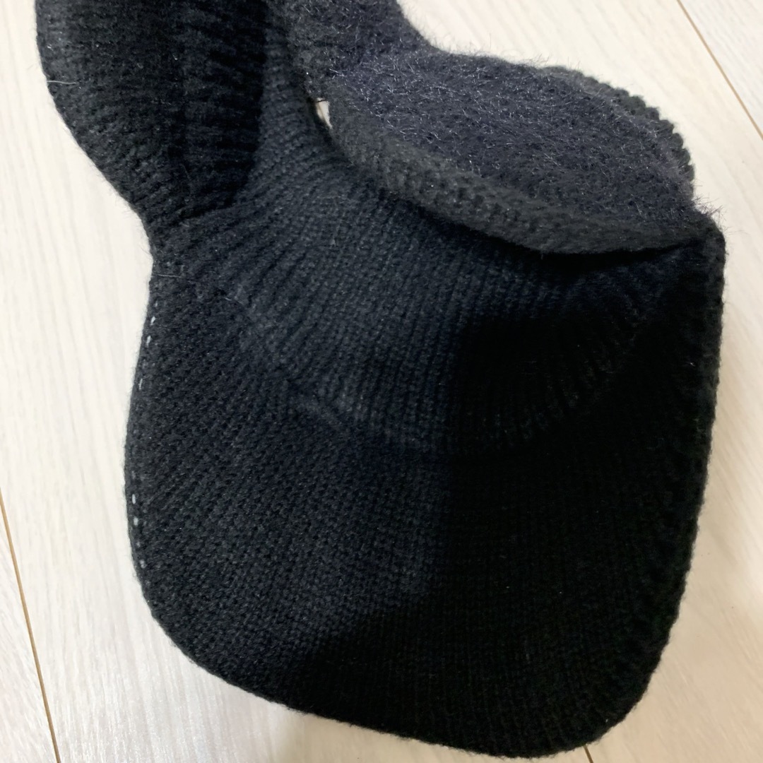 SHEIN(シーイン)のニット帽子　フリーサイズ　ブラック　ポニーテールに便利 レディースの帽子(ニット帽/ビーニー)の商品写真