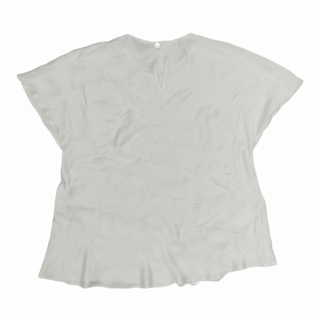 美品 ユキトリイ リネン 切替 刺繍 レース ブラウス シャツ 半袖 38 レディースのトップス(シャツ/ブラウス(半袖/袖なし))の商品写真