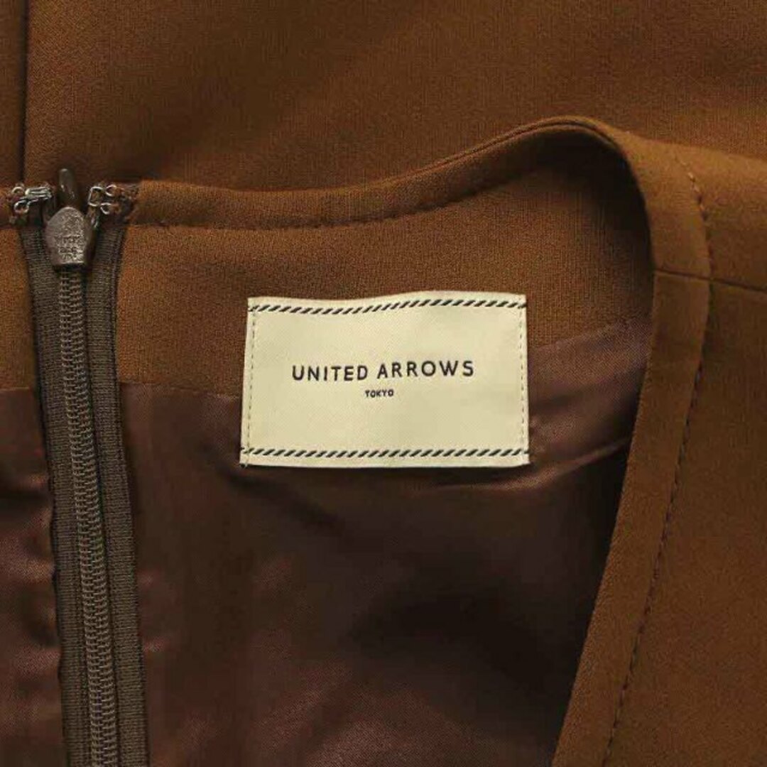 UNITED ARROWS(ユナイテッドアローズ)のユナイテッドアローズ UBCS リボンラップワンピース 七分袖 40 L 茶 レディースのワンピース(ひざ丈ワンピース)の商品写真