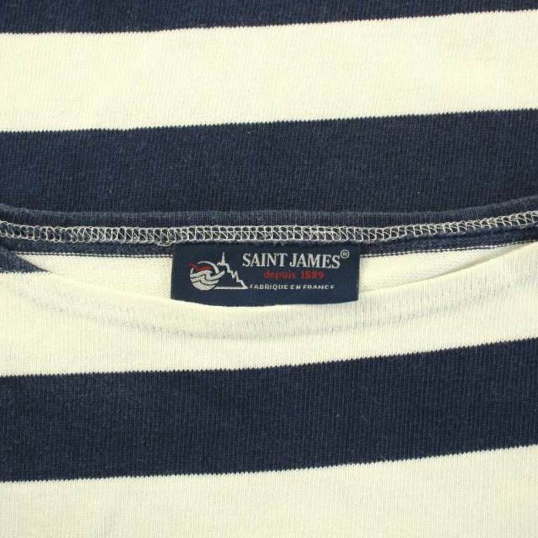 SAINT JAMES(セントジェームス)のセントジェームス バスクシャツ カットソー 七分袖 ボーダー柄 XXS 紺 白 レディースのトップス(カットソー(長袖/七分))の商品写真