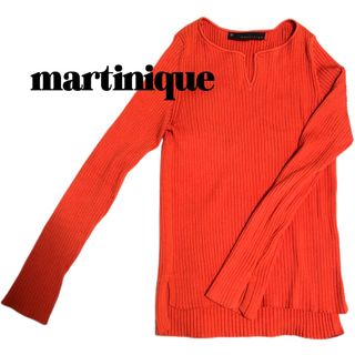 マルティニーク(martinique)の【martinique】リブニット カットソー スリットネック オレンジ(ニット/セーター)