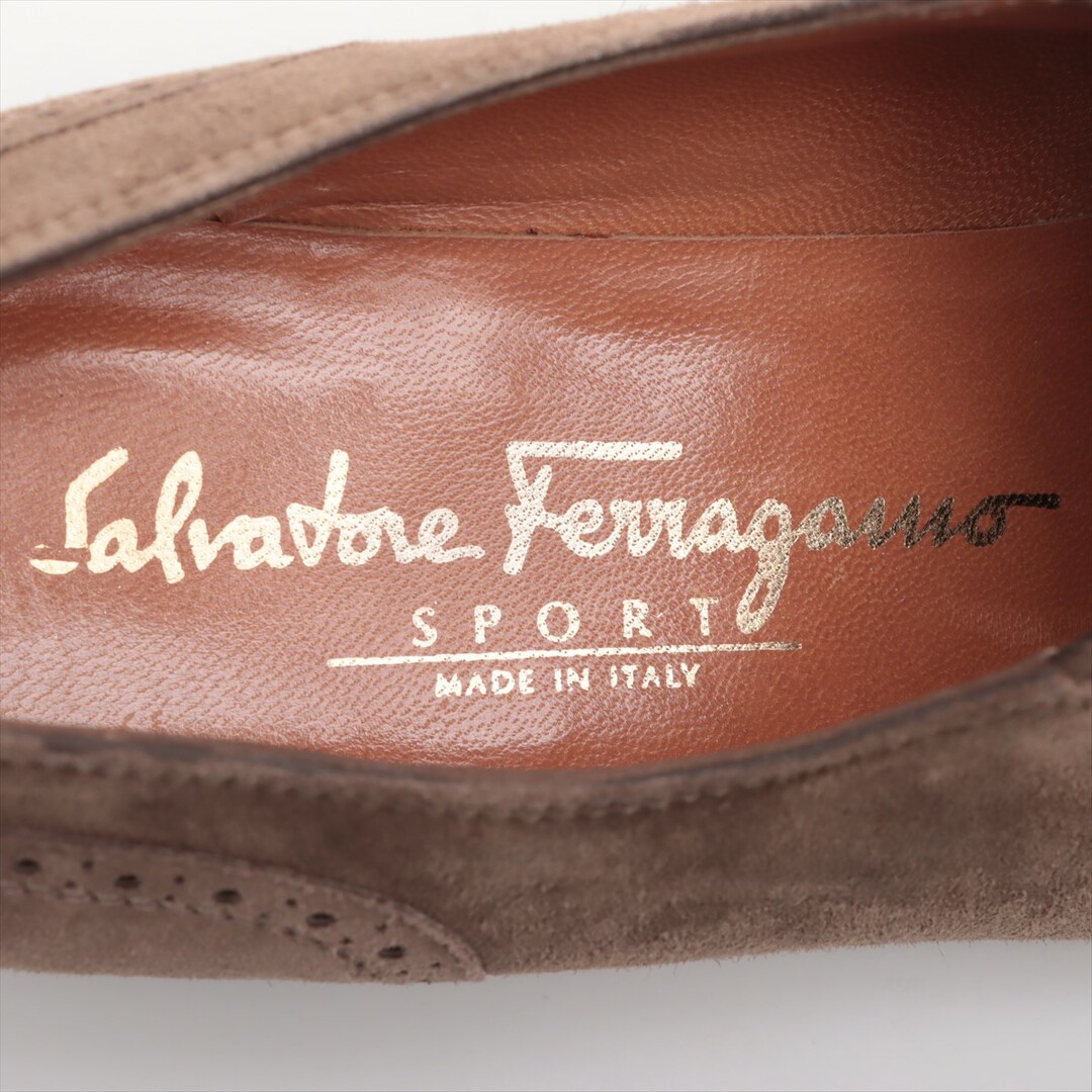 Salvatore Ferragamo(サルヴァトーレフェラガモ)の極美品 サルヴァトーレフェラガモ ウイングチップ ビジネス シューズ グレージュ レザー 通勤 出張 7 25cm 相当 メンズ EEE P17-5 メンズの靴/シューズ(ドレス/ビジネス)の商品写真