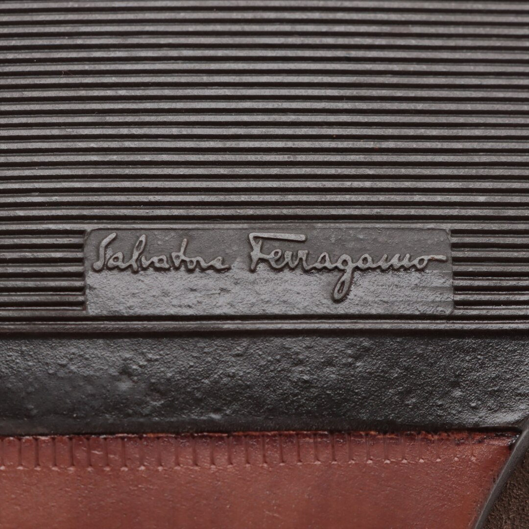 Salvatore Ferragamo(サルヴァトーレフェラガモ)の極美品 サルヴァトーレフェラガモ ウイングチップ ビジネス シューズ グレージュ レザー 通勤 出張 7 25cm 相当 メンズ EEE P17-5 メンズの靴/シューズ(ドレス/ビジネス)の商品写真