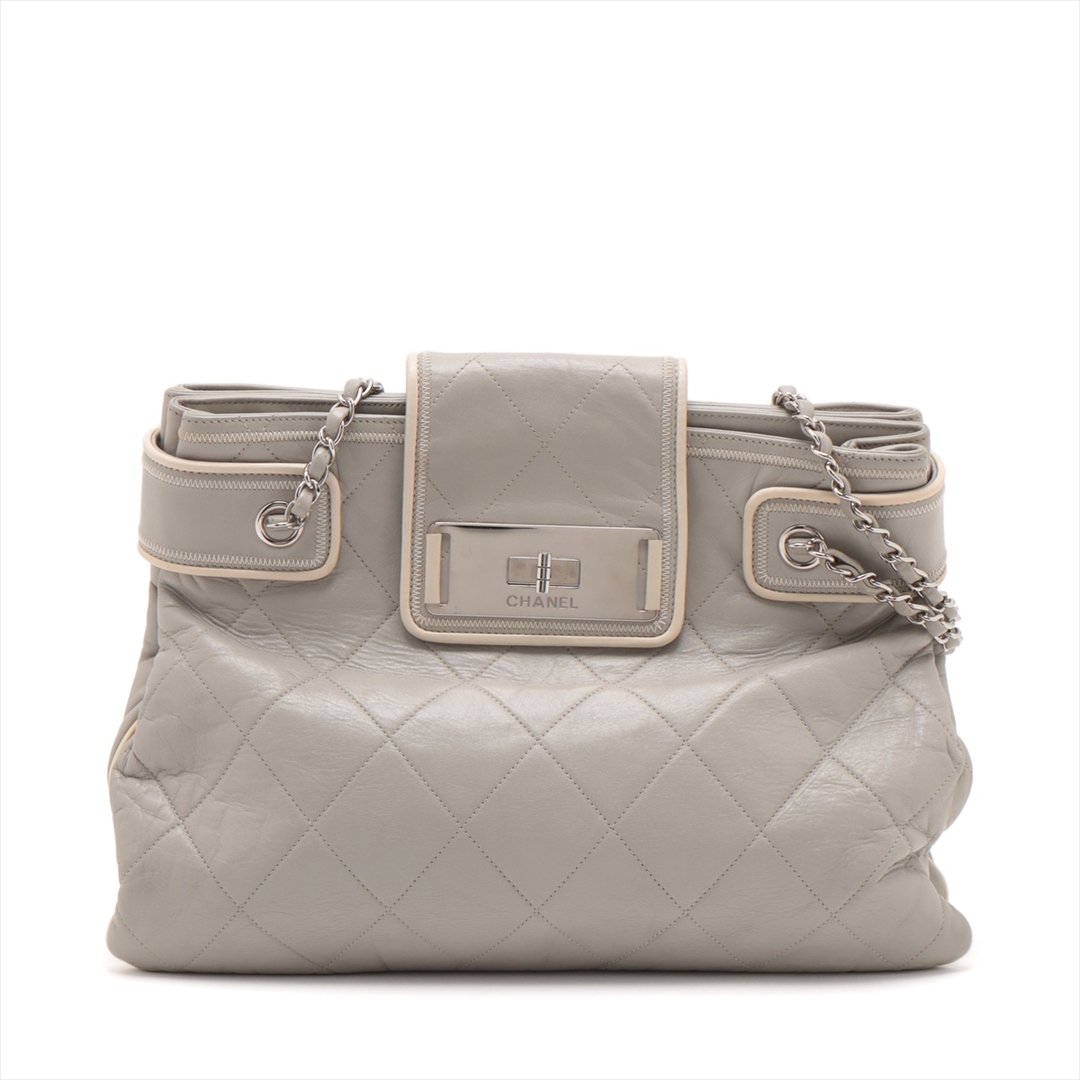 CHANEL - シャネル  ラムスキン  グレー レディース トートバッグ