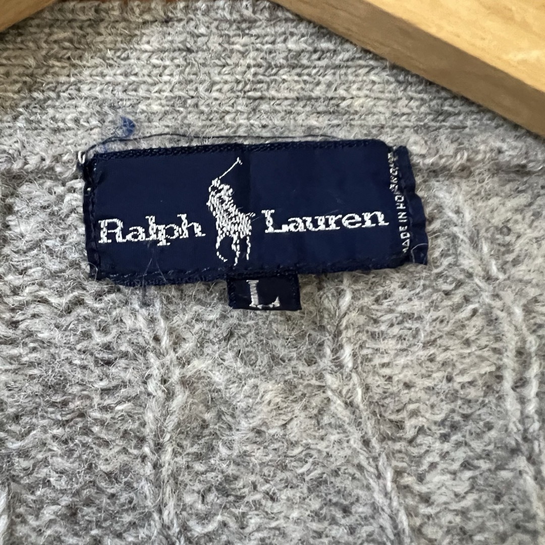 Ralph Lauren(ラルフローレン)のラルフローレン　ウール100 カーディガン　メンズグレー　L メンズのトップス(カーディガン)の商品写真