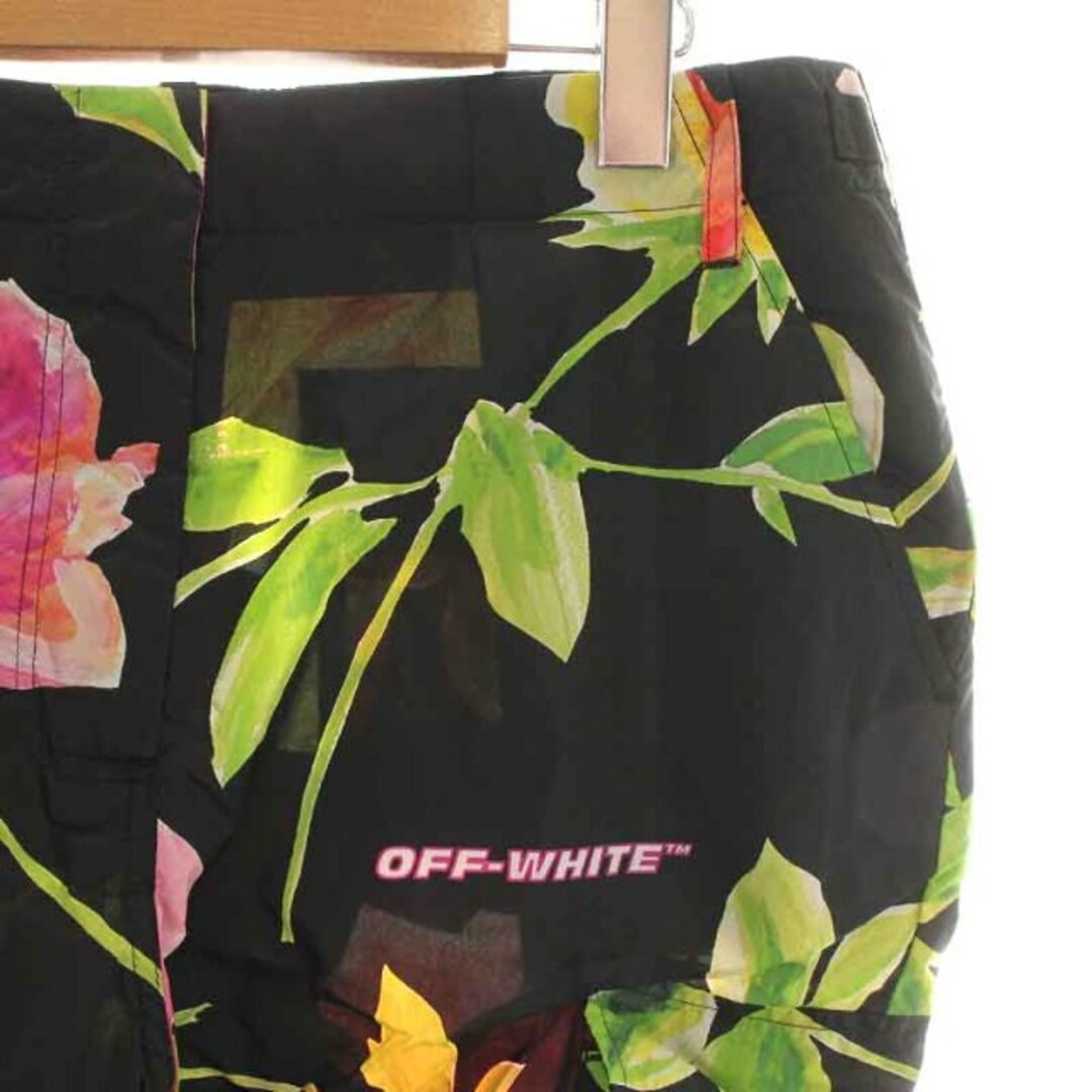 OFF-WHITE(オフホワイト)のOFF WHITE フローラルカーゴパンツ ジップフライ 花柄 42 M 黒 レディースのパンツ(その他)の商品写真