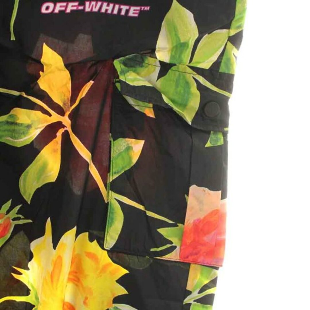 OFF-WHITE(オフホワイト)のOFF WHITE フローラルカーゴパンツ ジップフライ 花柄 42 M 黒 レディースのパンツ(その他)の商品写真