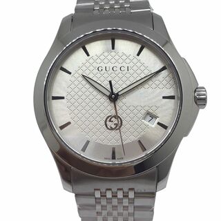 グッチ(Gucci)のGUCCI　グッチ　Gタイムレス　YA1264174　シルバー文字盤　腕時計　時計　ビジネス　普段使い　ステンレス　クオーツ　GGマーク　電池　オシャレ　メンズ　レディース　ユニセックス(腕時計(アナログ))