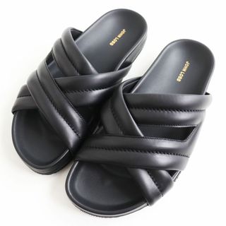 ジョンロブ(JOHN LOBB)の未使用品●定価138600円 JOHN LOBB ジョンロブ a8250el Samson ゴートレザー スライドサンダル/シャワーサンダル ブラック 6 イタリア製(サンダル)