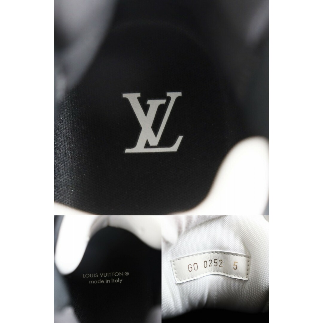 LOUIS VUITTON(ルイヴィトン)の未使用品●定価211200円 LOUIS VUITTON ルイヴィトン LVトレイナー2・ライン ハイカット レザースニーカー 白×黒 5 伊製 箱/保存袋付き q07-st30317-759 メンズの靴/シューズ(スニーカー)の商品写真