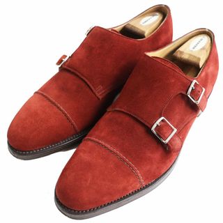 ジョンロブ(JOHN LOBB)の美品●JOHN LOBB ジョンロブ WILLIAM2 スウェードレザー ダブルモンクストラップ レザーシューズ バーガンディ 10 E イングランド製 メンズ q12-st30313-915(ドレス/ビジネス)