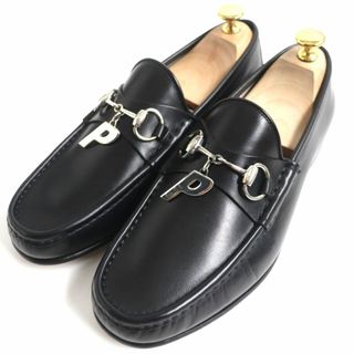 グッチ(Gucci)の未使用品▼GUCCI×PALACE グッチ×パレス コラボ GG-P ホースビット Pチャーム SV925 レザーローファー ブラック 7 メンズ 伊製 箱・袋付き(その他)