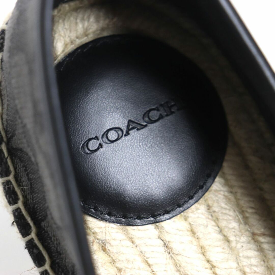 COACH(コーチ)の未使用品▼COACH コーチ CA015-CQ シグネチャーキャンバス エスパドリーユ スリッポン/シューズ ブラック 25.5cm メンズ 箱付き メンズの靴/シューズ(その他)の商品写真