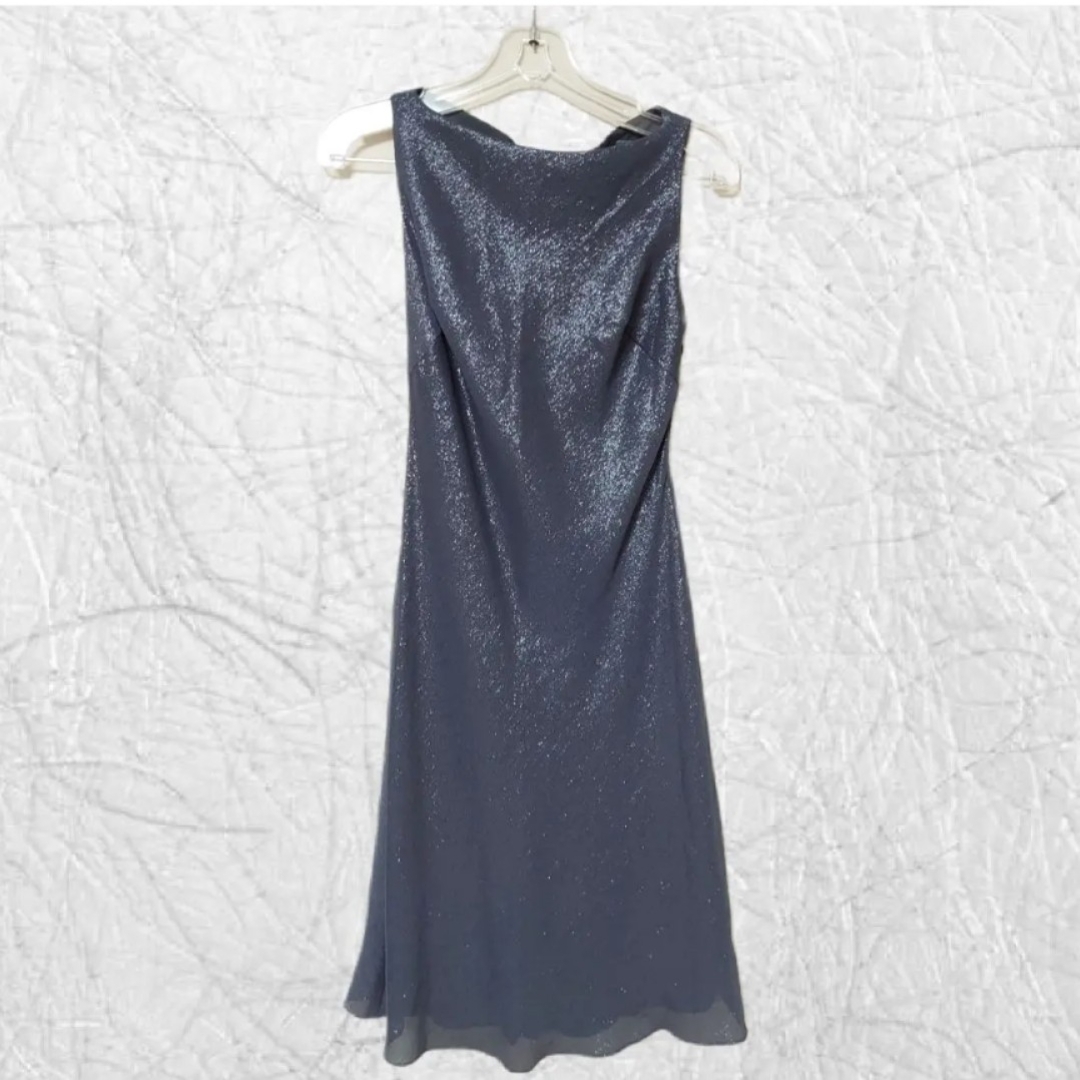 EPRISEA ダークグレー Aラインワンピース パーティードレス レディースのフォーマル/ドレス(ミディアムドレス)の商品写真