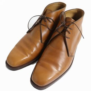 エンツォボナフェ(ENZO BONAFE)の良品△Enzo Bonafe エンツォ ボナフェ Chukka boots 3アイレット レザー チャッカブーツ メンズ 7 キャメル（ブラウン系）人気◎(ブーツ)