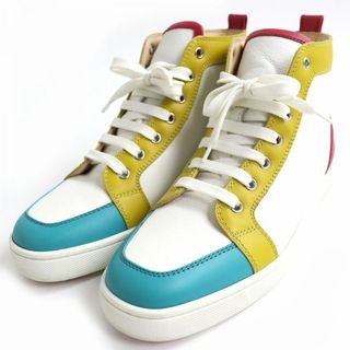 クリスチャンルブタン(Christian Louboutin)の美品△Christian Louboutin クリスチャンルブタン 1140376 RANTUS FLAT ハイカット レザースニーカー マルチカラー 41 メンズ 箱・袋付き(スニーカー)