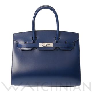 エルメス(Hermes)の中古 エルメス HERMES レディース ハンドバッグ ブルーサフィール /パラジウム金具 ボックスカーフ(ハンドバッグ)