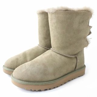 アグオーストラリア(UGG AUSTRALIA)の美品△UGG australia アグ 1016225 BAILEY BOW 2 ベイリー ボウ 2 レディース バックリボン付 ムートンブーツ ベージュ系 8 箱付き◎(ブーツ)