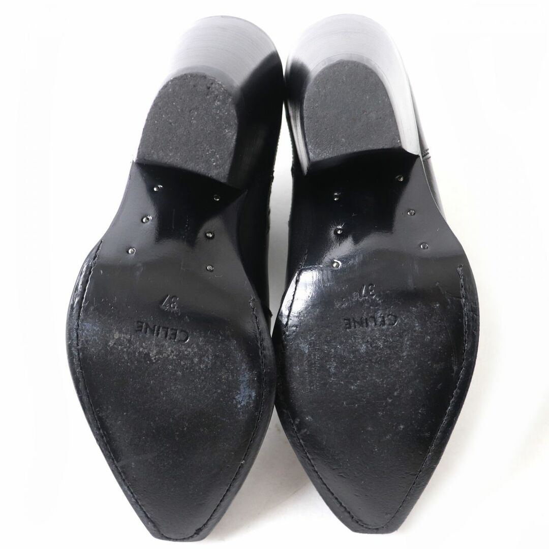 美品△CELINE セリーヌ サイドゴア ポインテッドトゥ レザー 美品△CELINE セリーヌ サイドゴア ポインテッドトゥ レザー