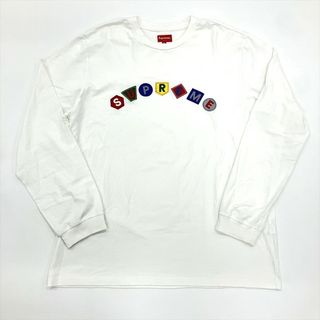 シュプリーム(Supreme)のシュプリーム Supreme 長袖Ｔシャツ  コットン ホワイト LL（XL） 21AW Geo Arc L/S Top ジオアークロゴ ロンTシャツ メンズ【中古】(Tシャツ/カットソー(半袖/袖なし))