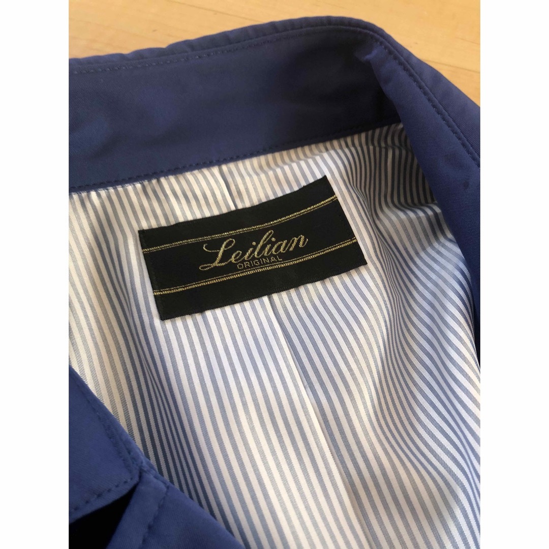 leilian(レリアン)のレリアン Leilian トレンチコート ハーフコート ブルー 11サイズ レディースのジャケット/アウター(トレンチコート)の商品写真