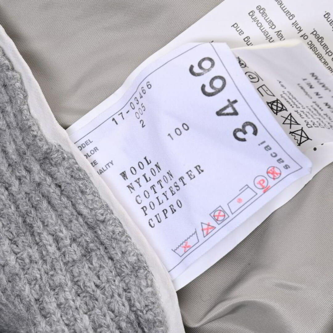 sacai - Sacai ウール ドッキング ニットコートの通販 by CYCLE sacai - Sacai ウール ドッキング ニットコートの通販 by CYCLE