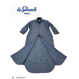 ルグラジック(LE GLAZIK)の美品 le glazik タンガリーシャツワンピース(ロングワンピース/マキシワンピース)