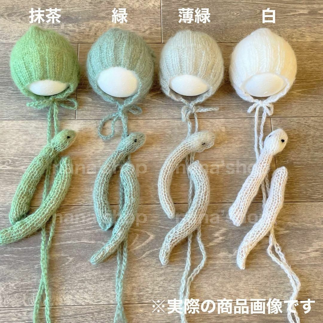 白♪ヘビ帽子&ぬいぐるみ 巳年 ニューボーンフォト撮影衣装 へび 白♪ヘビ帽子&ぬいぐるみ 巳年 ニューボーンフォト撮影衣装 へび