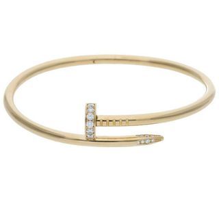 カルティエ(Cartier)のカルティエ  旧型 JUSTE UN CLOU BRACELET DIA K18YGジュストアンクルゴールドダイヤブレスレット メンズ 17(ブレスレット)