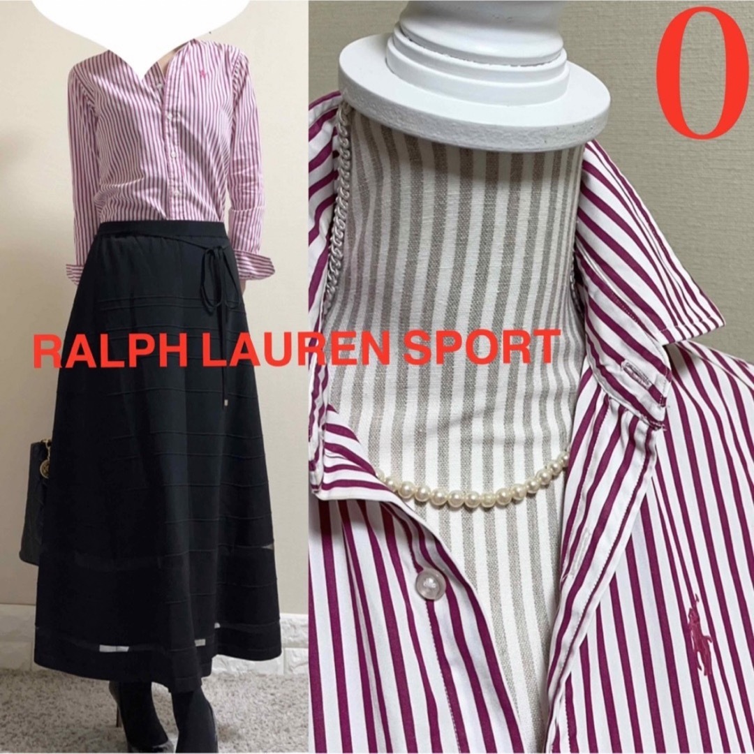 Ralph Lauren(ラルフローレン)のRALPH LAUREN ラルフローレン　ストライプ　ストレッチ　シャツS　0 レディースのトップス(シャツ/ブラウス(長袖/七分))の商品写真