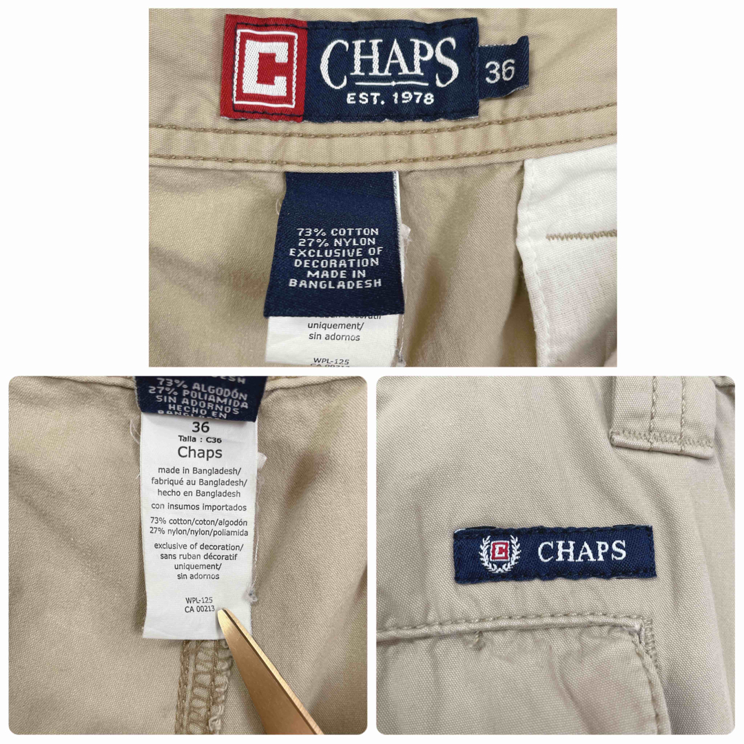 CHAPS(チャップス)のCHAPS チャップス カーゴショーツ チノ ベージュ サイズ36 海外古着 メンズのパンツ(ワークパンツ/カーゴパンツ)の商品写真