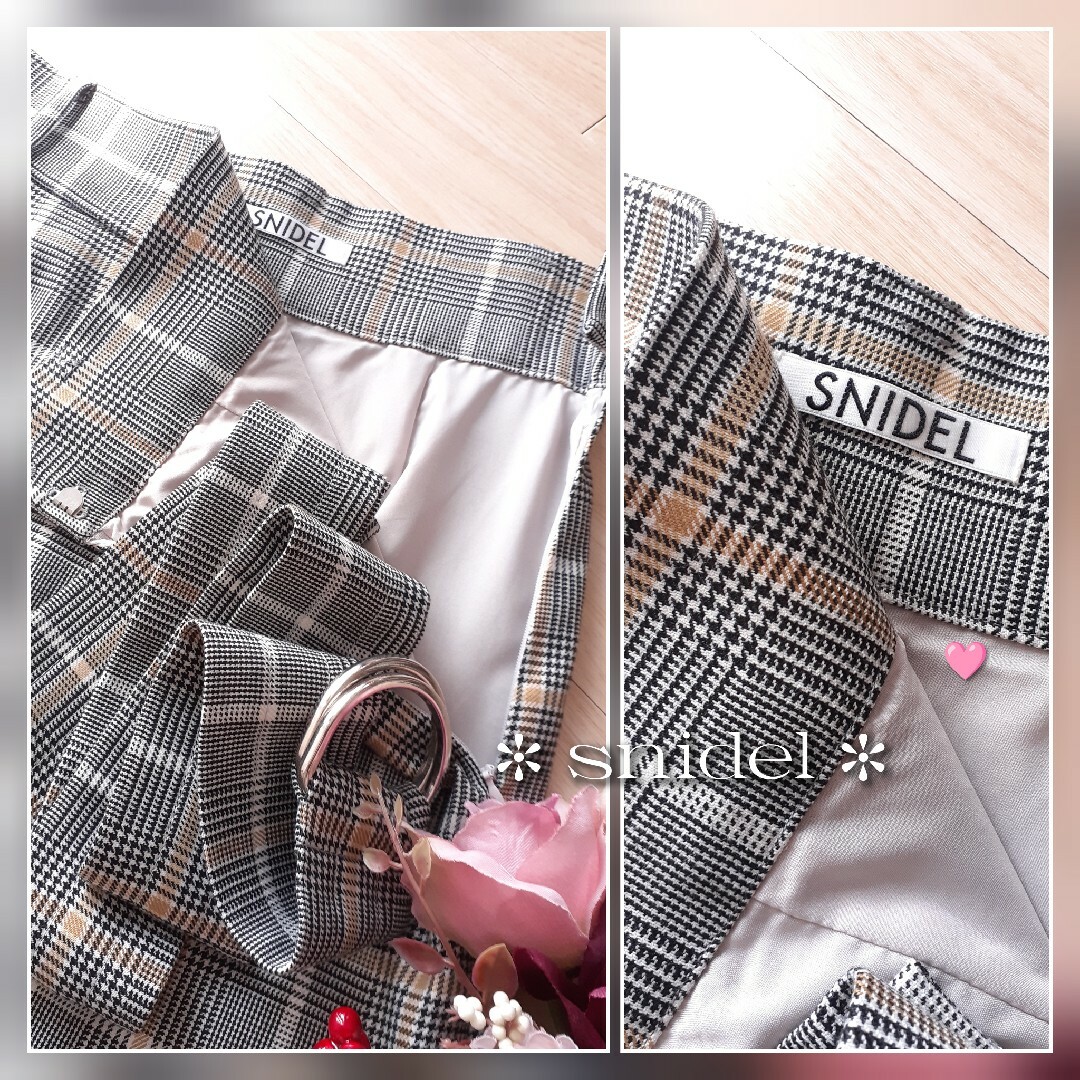 Andemiu(アンデミュウ)の美品 snidel グレンチェックマーメイドスカート レディースのスカート(ロングスカート)の商品写真