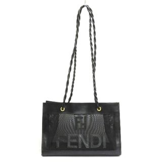 フェンディ(FENDI)のフェンディ FENDI メッシュ トートバッグ ショルダー ロゴ ブラック(トートバッグ)