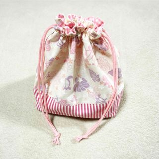 お弁当袋 コップ袋 ハンドメイド 女の子 巾着 モンステラ ハワイアン(外出用品)