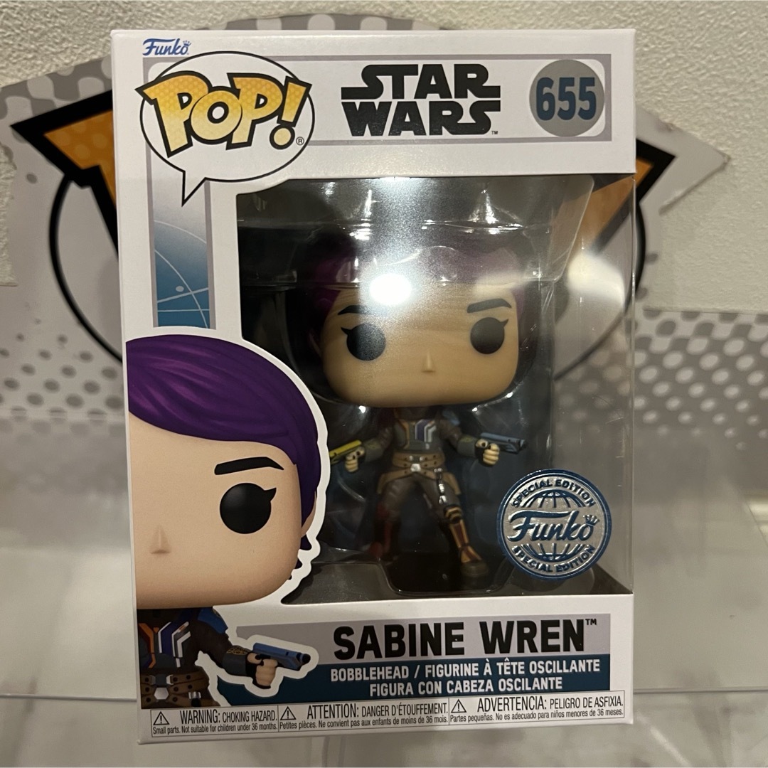 Disney(ディズニー)のFUNKO POP! スターウォーズ　アソーカ　サビーヌ・レン　アンマスク限定 エンタメ/ホビーのフィギュア(SF/ファンタジー/ホラー)の商品写真