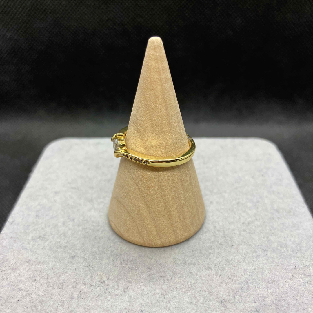 即決 S925 シルバー ゴールドカラー リング 指輪 14号 レディースのアクセサリー(リング(指輪))の商品写真