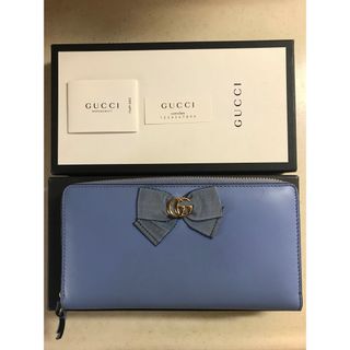 グッチ(Gucci)のグッチGGリボンマーモントラウンドファスナー長財布(財布)