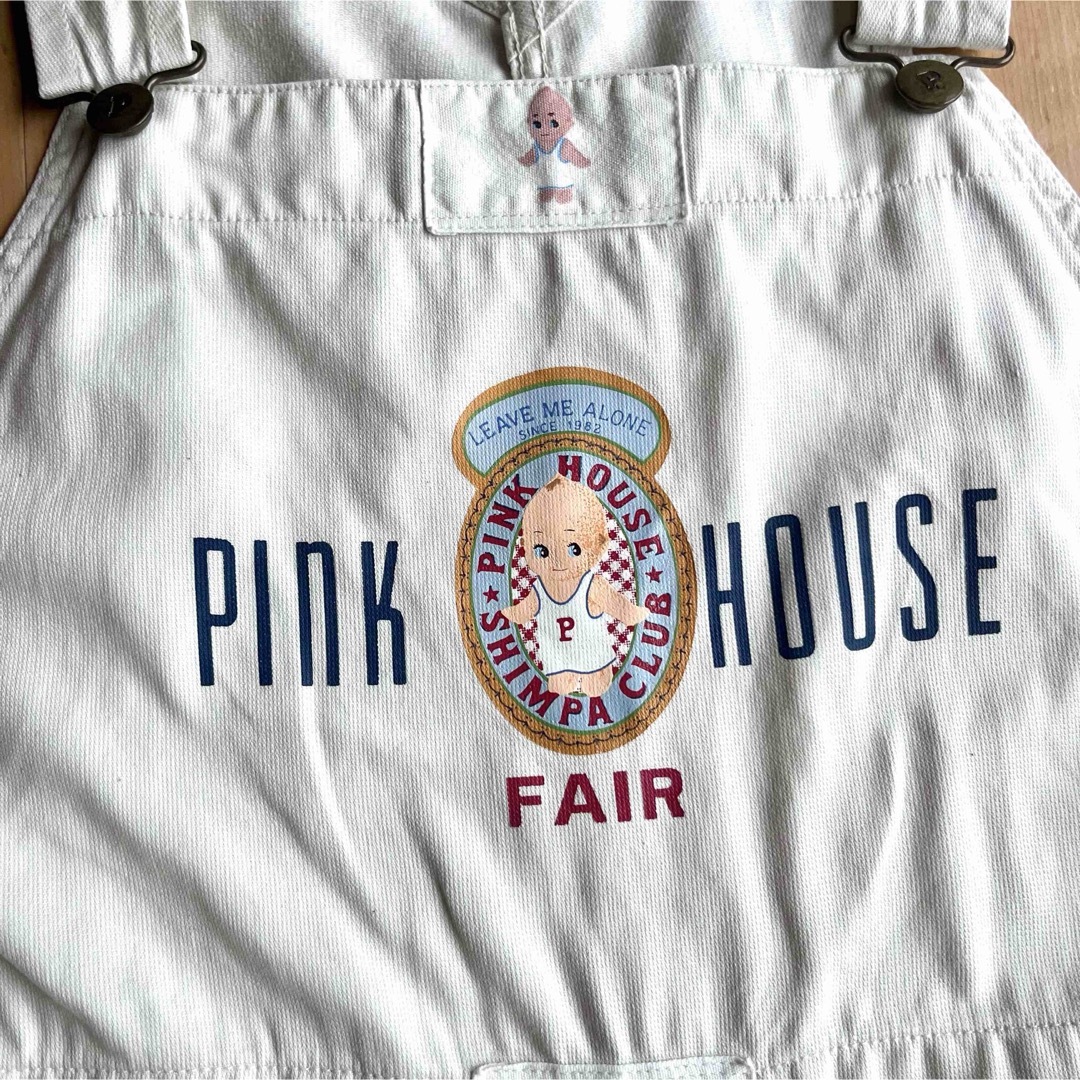 PINK HOUSE(ピンクハウス)のPINK HOUSE キューピー サロペット ホワイト オーバーオール レディースのパンツ(サロペット/オーバーオール)の商品写真