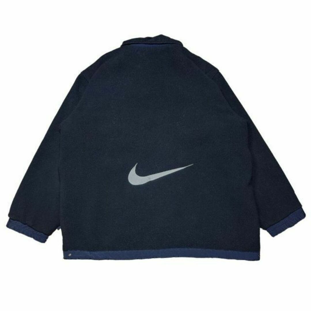 NIKE - 90s NIKE フリースジャケット ビッグスウォシュ刺繍 古着 NIKE - 90s NIKE フリースジャケット ビッグスウォシュ刺繍 古着