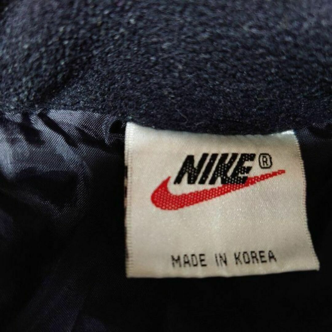 90s NIKE　フリースジャケット　ビッグスウォシュ刺繍　　ナイキ　白タグファッション