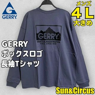 ジェリー(GERRY)のメンズ大きいサイズ4L〜5LマウンテンボックスロゴGERRYロンT新品(Tシャツ/カットソー(七分/長袖))