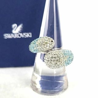 スワロフスキー(SWAROVSKI)の◇【ほぼ新品】スワロフスキー Louise ブルー 指輪 リング 約17-18号(リング(指輪))