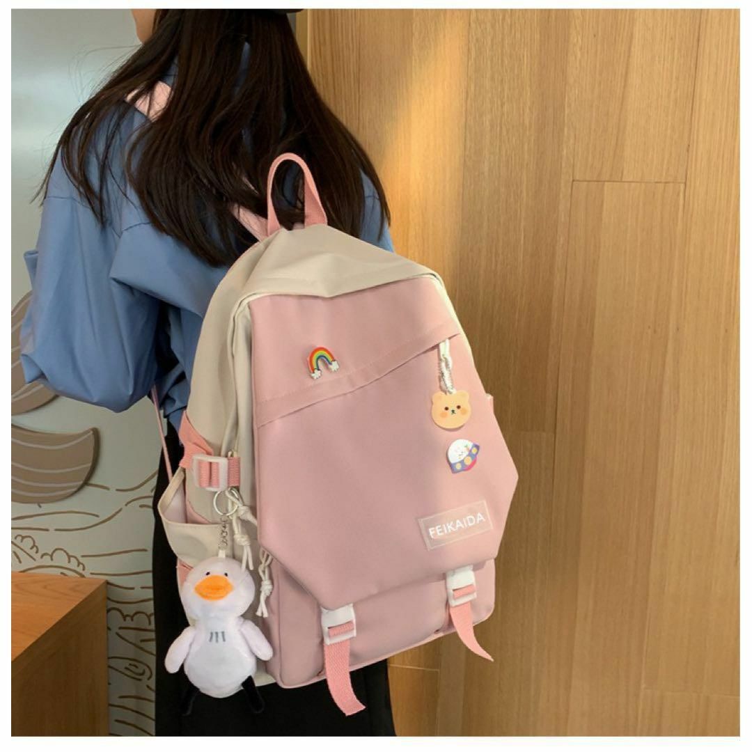 【ピンク】リュックサック　子供　キッズ　スクール　女子　韓国　オルチャン　可愛い キッズ/ベビー/マタニティのこども用バッグ(リュックサック)の商品写真