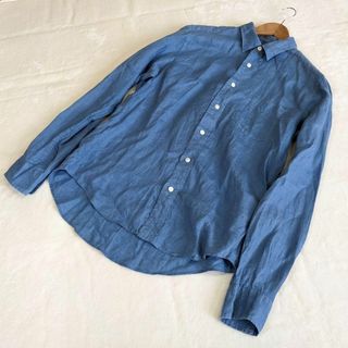 ジャーナルスタンダード(JOURNAL STANDARD)の【ジャーナルスタンダード】長袖シャツ　リネン100％　麻　青　L　メンズ(Tシャツ/カットソー(七分/長袖))