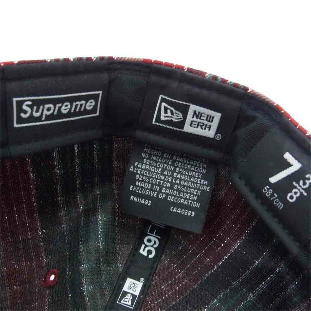 Supreme(シュプリーム)のSupreme シュプリーム 帽子 23SS Metallic Plaid S Logo New Era cap メタリック プレイド ロゴ ニューエラ  ブラウン系 マルチカラー系 58.7【中古】 メンズの帽子(その他)の商品写真