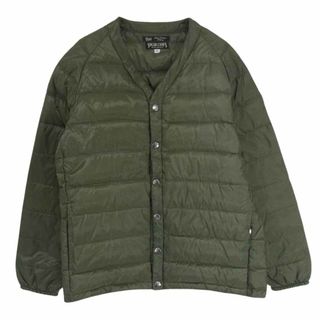 シュガーケーン(Sugar Cane)のSUGAR CANE シュガーケーン GL13159 gold ゴールド ノーカラー ダウン ジャケット カーキ系 L【中古】(その他)