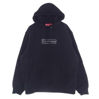 シュプリーム(Supreme)のSupreme シュプリーム パーカー 21SS × KAWS カウズ Chalk Logo Hooded Sweatshirt チョーク ロゴ フーディー スウェットシャツ プルオーバー パーカー ブラック系 M【極上美品】【中古】(パーカー)