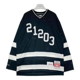 シュプリーム(Supreme)の★SUPREME シュプリーム ×WTAPS ダブルタップス ×Mitchell&Ness ミッチェルアンドネス 21AW Hockey Jersey ホッケー ジャージー 長袖 ゲームシャツ Tシャツ ブラック sizezXL(Tシャツ/カットソー(七分/長袖))