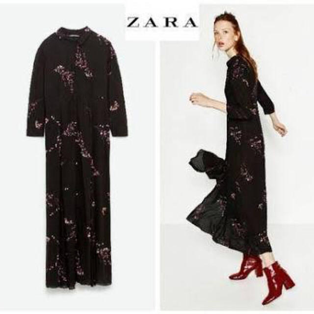 ZARA(ザラ)のzara 花柄ロングワンピース  レディースのワンピース(ロングワンピース/マキシワンピース)の商品写真