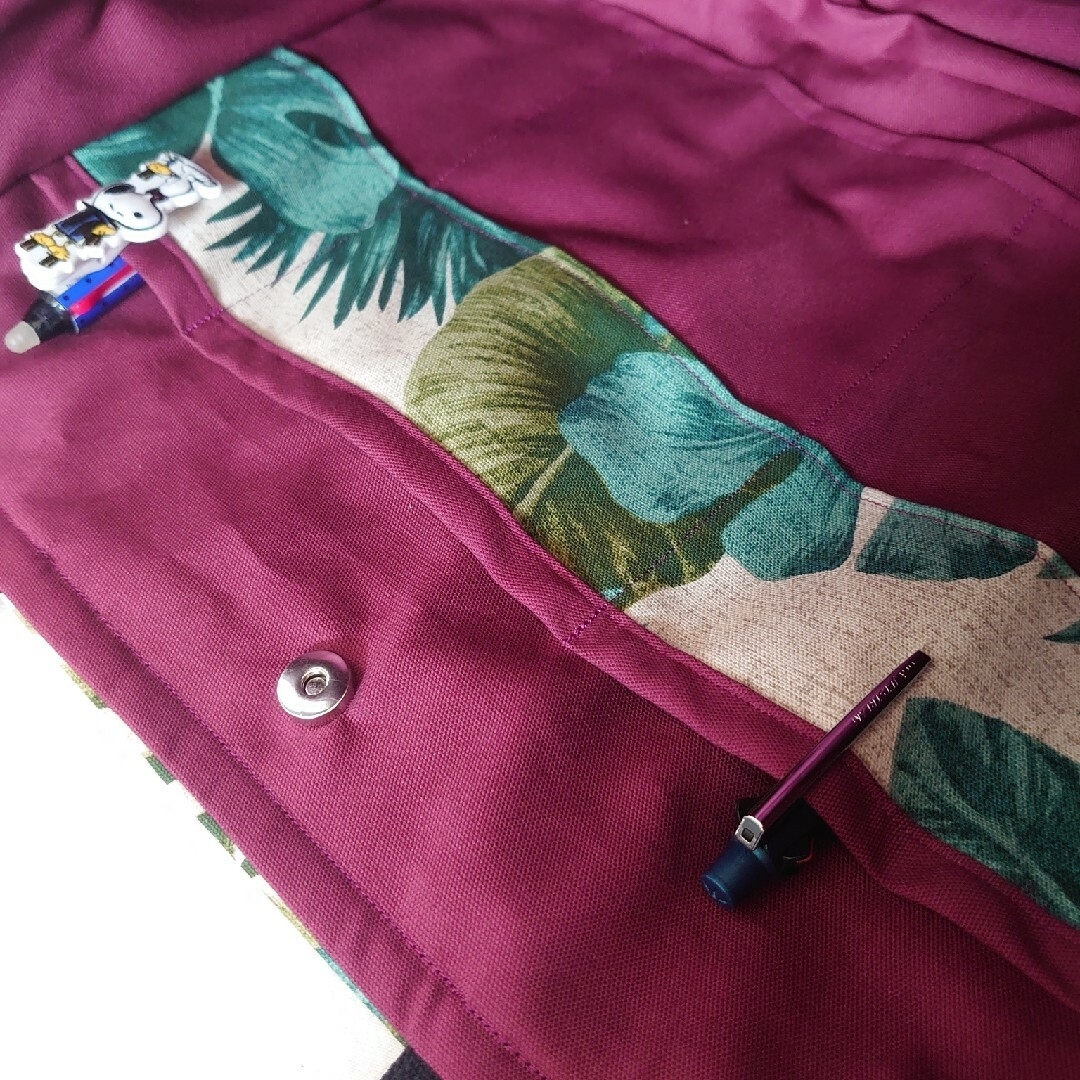 A4サイズ　ハワイアン　サイドポケット　肩掛けトートバッグ　ハンドメイド ハンドメイドのファッション小物(バッグ)の商品写真